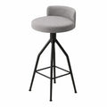 Barhocker Stoff Metall Grau