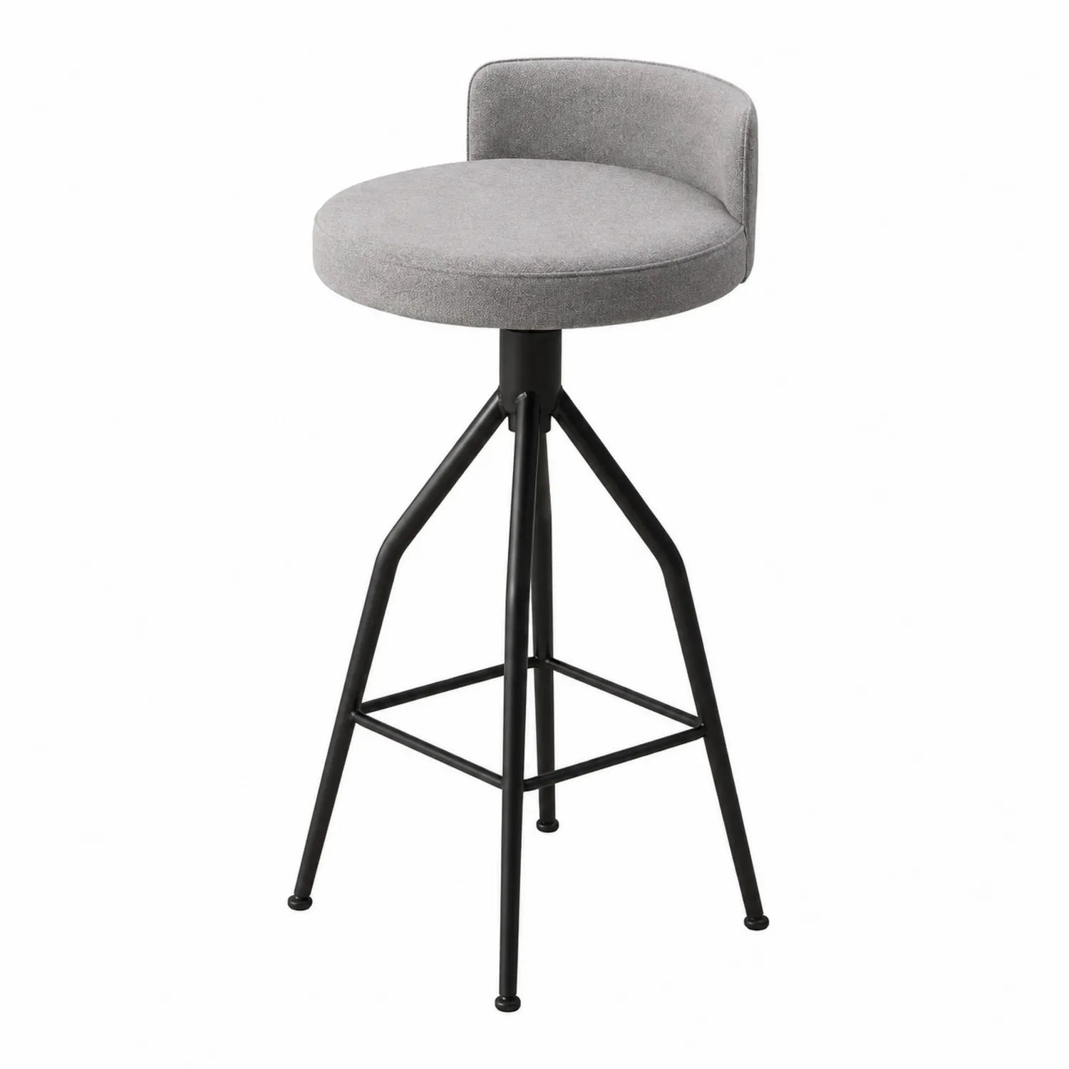Barhocker Stoff Metall Grau