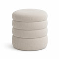 Runder Fußhocker Baumwollmischgewebe Beige 40x45 cm