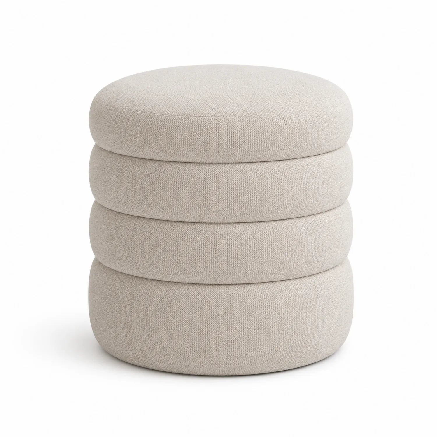 Runder Fußhocker Baumwollmischgewebe Beige 40x45 cm