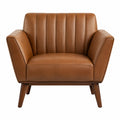 Sessel aus PU-Leder und Holz Braun