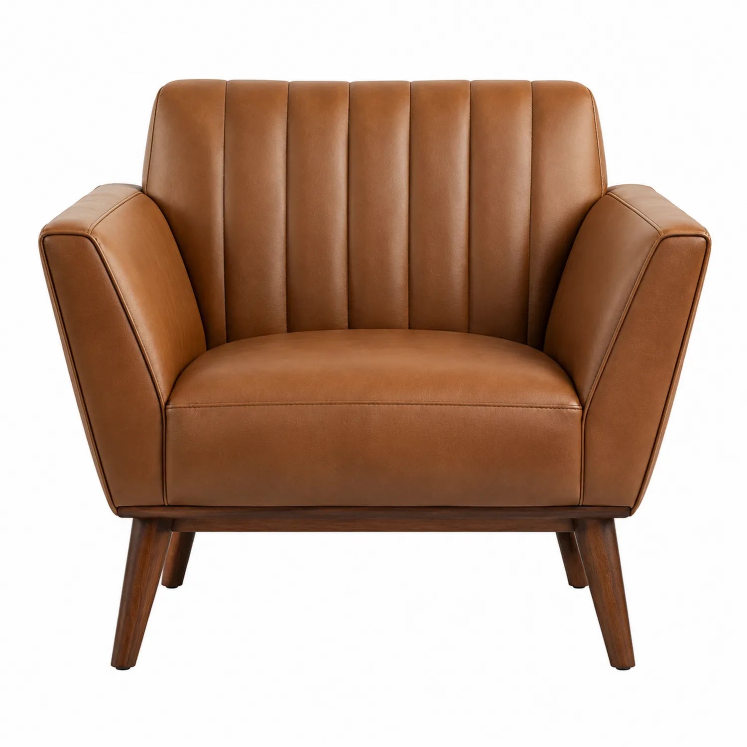 Sessel aus PU-Leder und Holz Braun