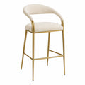 Barhocker Metallgestell Polyester Beige Sitzhöhe 75 cm