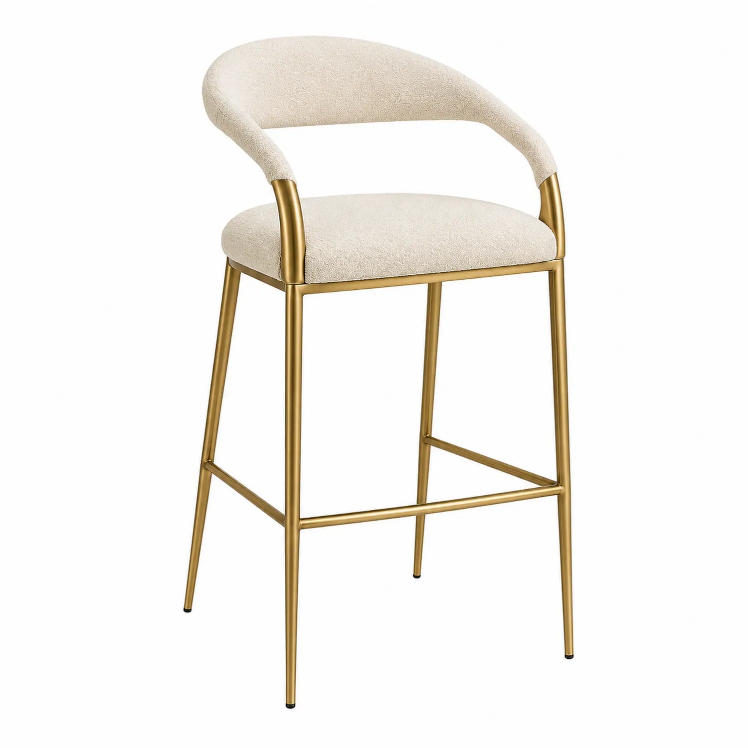 Barhocker Metallgestell Polyester Beige Sitzhöhe 75 cm