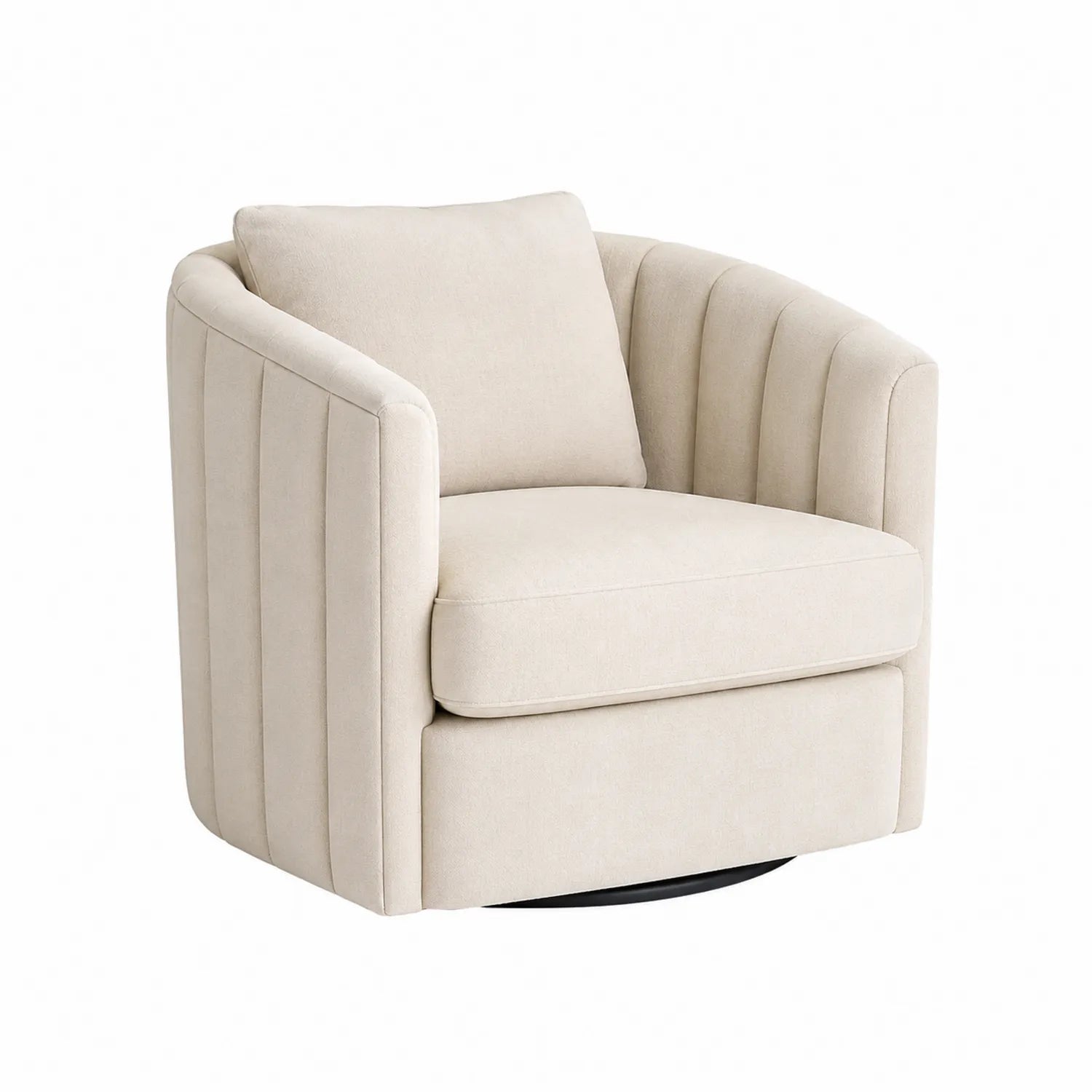 Drehbarer Sessel aus Textil Beige