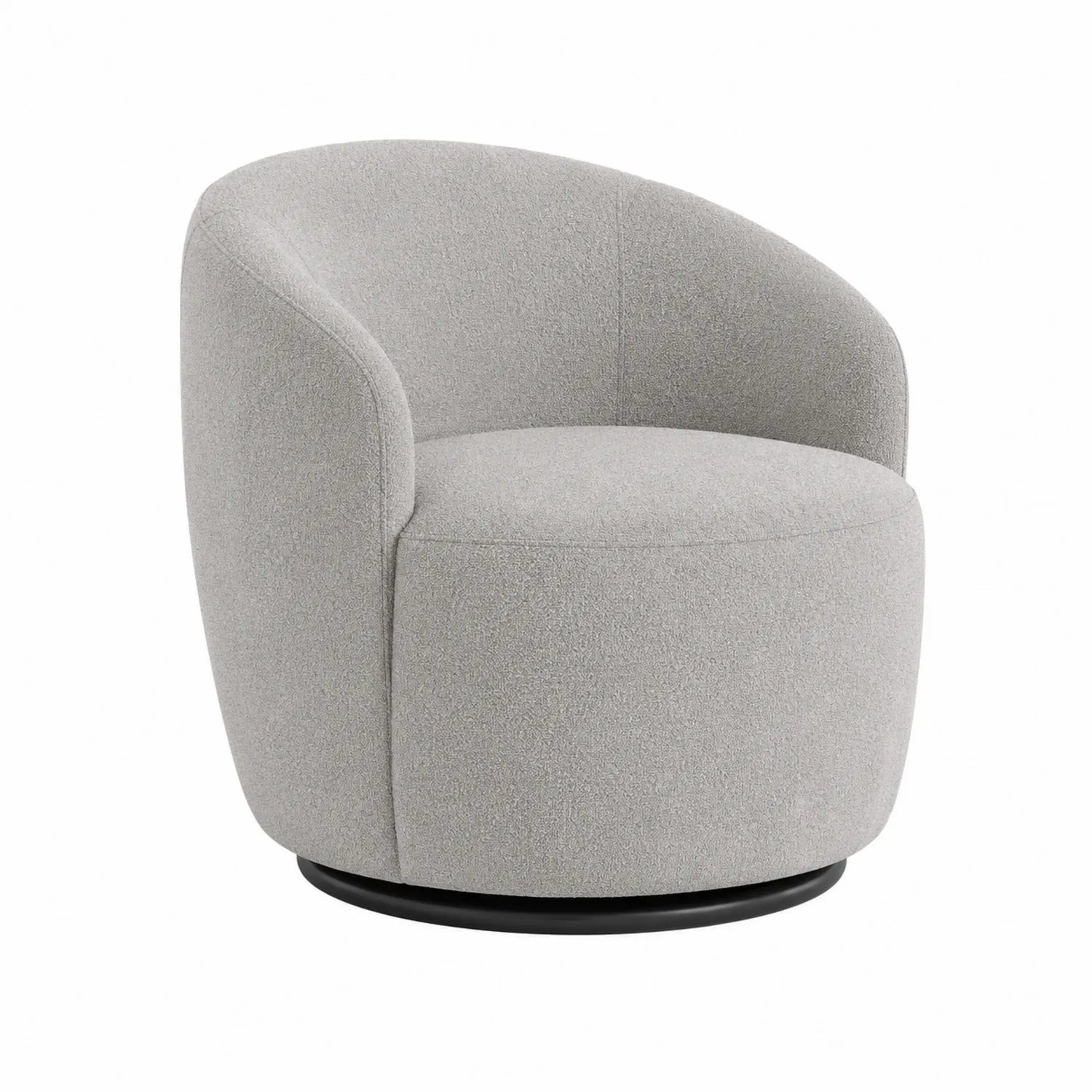 Drehbarer Sessel aus Bouclé-Stoff Grau Ø 75 cm