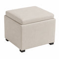 Quadratischer Stoffhocker Beige 40x40x40cm