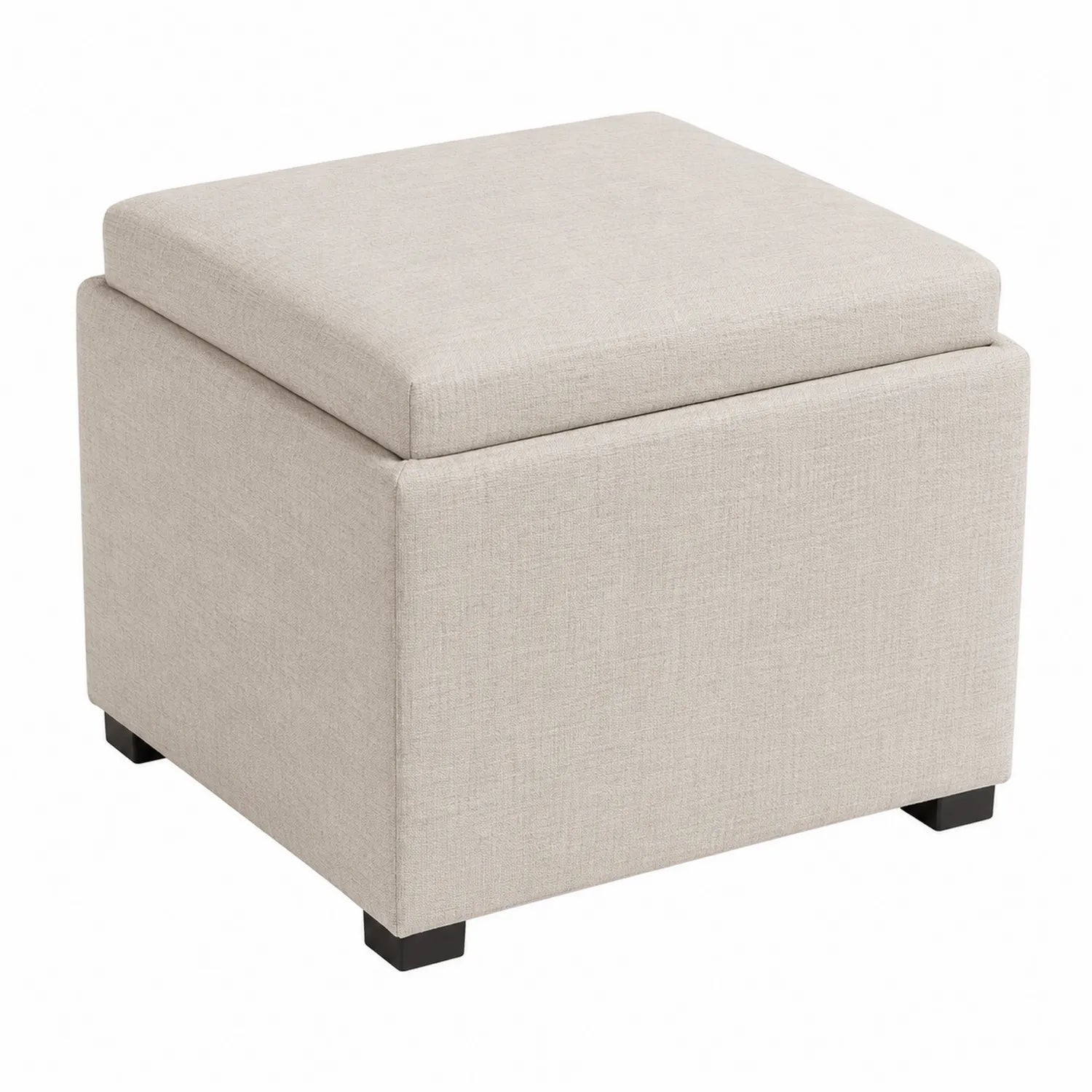 Quadratischer Stoffhocker Beige 40x40x40cm
