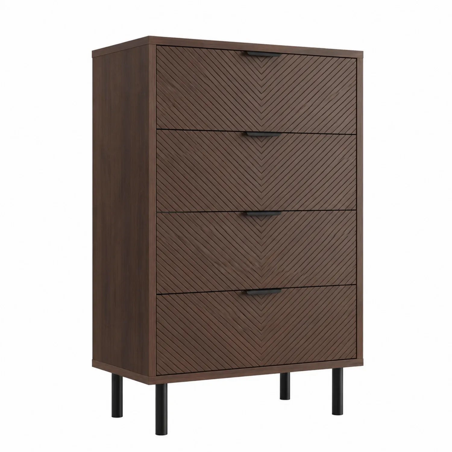 Holzkommode Walnuss 5 Schubladen 80x45x120cm
