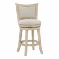 Drehbarer Barhocker aus Holz und Polyester in Beige